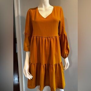 Flowy Bubble-Sleeve Dress